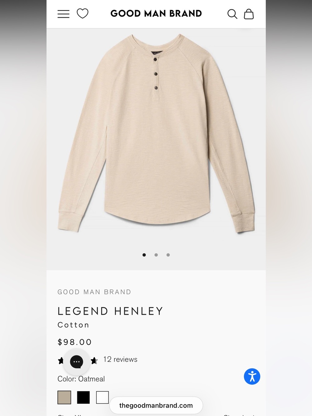 Good Man Brand Oatmeal Long-Sleeve Henley
